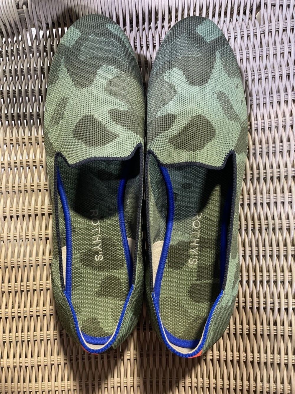 Rothy's women’s Olive Camo Slip-On Loafers